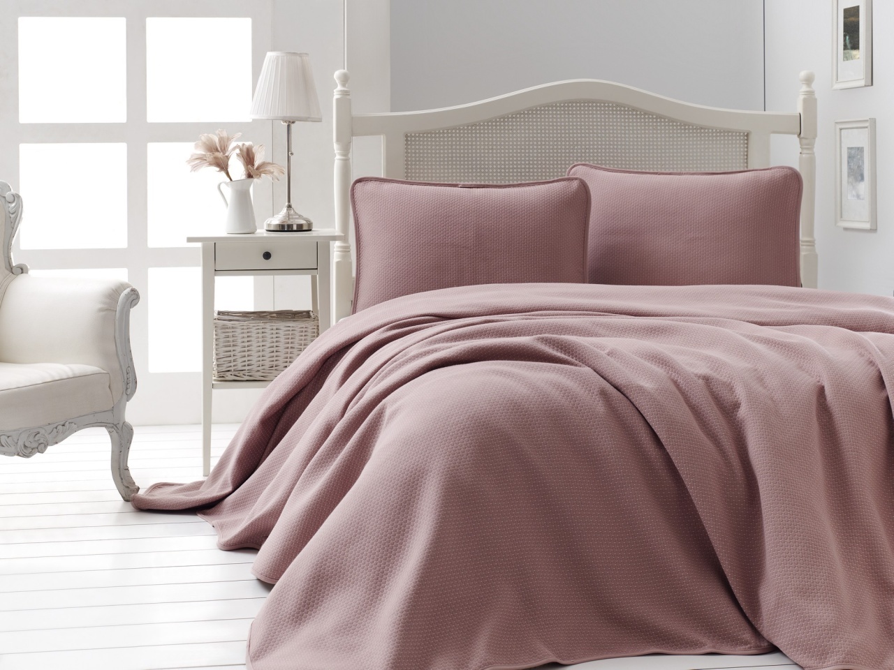 Set Cuvertura Pique Model Liv Dusty Rose