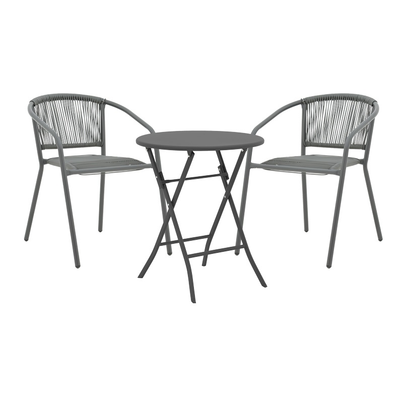 Set masă și scaune de exterior, 3 Piese, Model Albero-Lindaria, Antracit, D60x70 cm