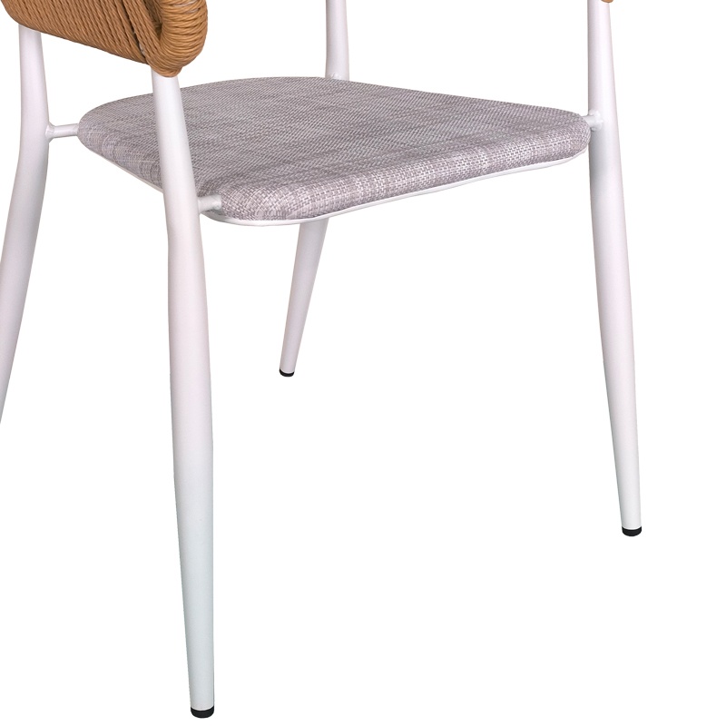 Set masă și scaune de exterior, 3 Piese, Model Kliton-Raven, Alb, 80x80x74 cm - 3 | YEO