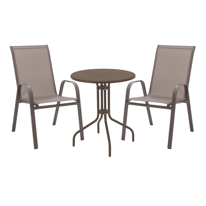 Set masă și scaune de exterior, 3 Piese, Model , Maro