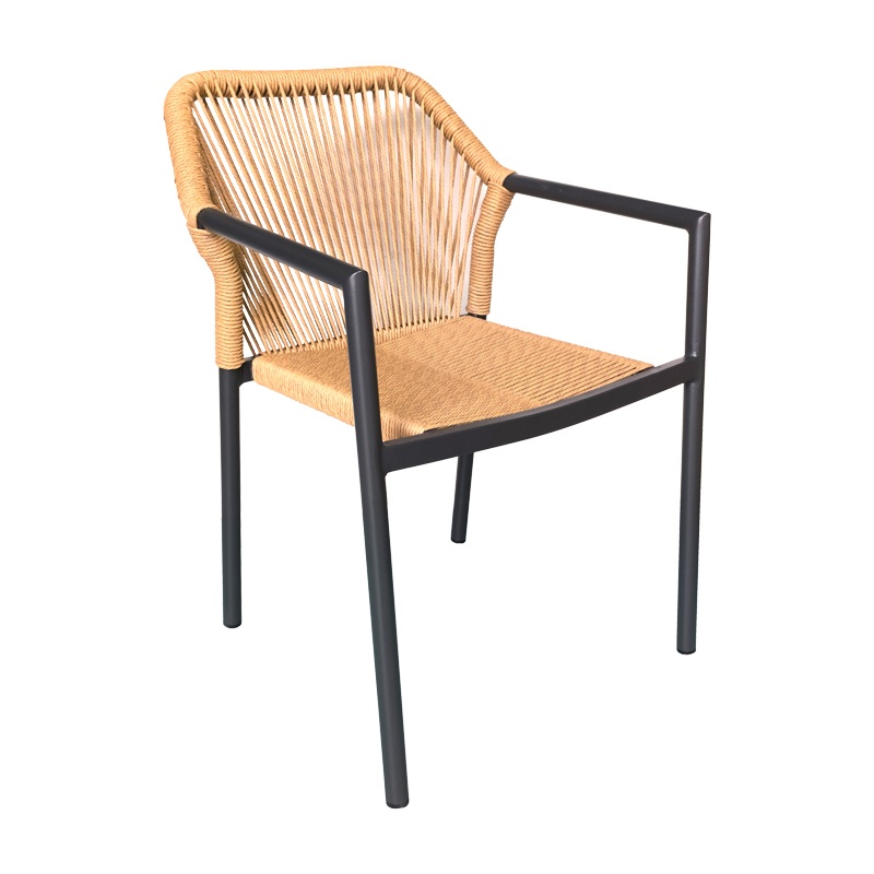 Set masă și scaune de exterior, 7 Piese, Model Thorio-Lush, Antracit/Natural, 160x90x75 cm - 1 | YEO