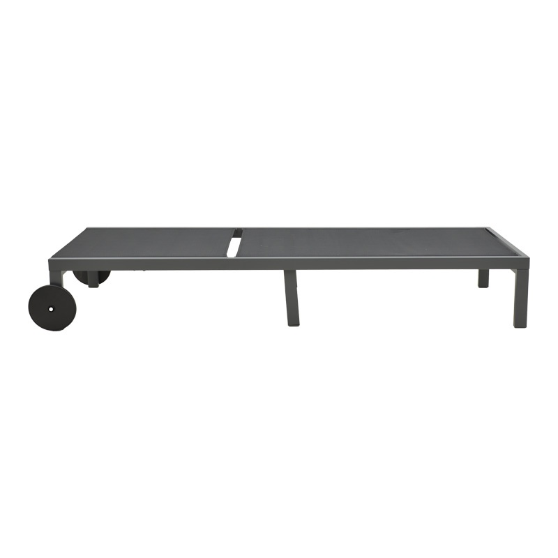 Șezlong din aluminiu si textilenă Model Mailo, Gri închis, 71x206x30 cm - 2 | YEO