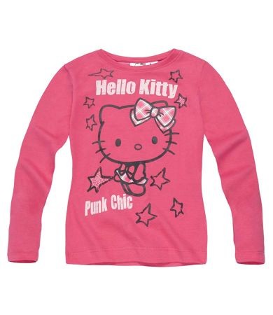 Tricou roz cu maneca lunga Hello Kitty