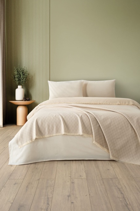 Cuvertura Pled pentru pat dublu Model Lapis Beige