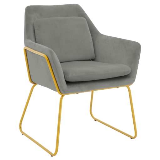 Scaun cu Brate Model Mira, Gri/Auriu, 65x69x86 cm