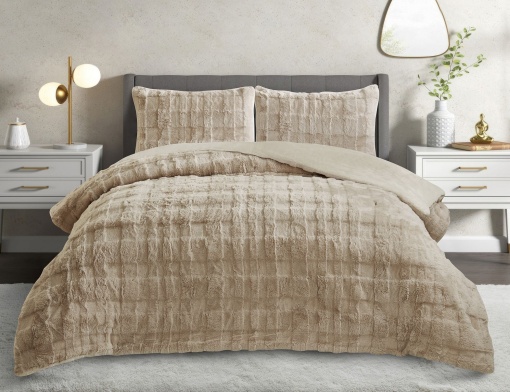 Set Cuvertura de pat 1 Persoana Model Rabbit Beige