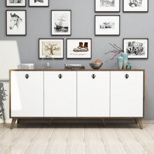 Comoda Model Elite, Nuc/Alb, 180x45x80 cm