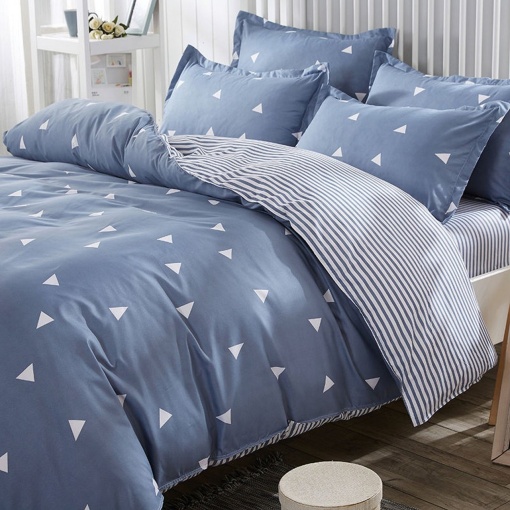 Lenjerie de pat dublu Model Üçgen Blue