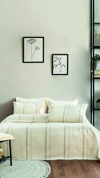 Set Cuvertura Pique Model Ruby Beige