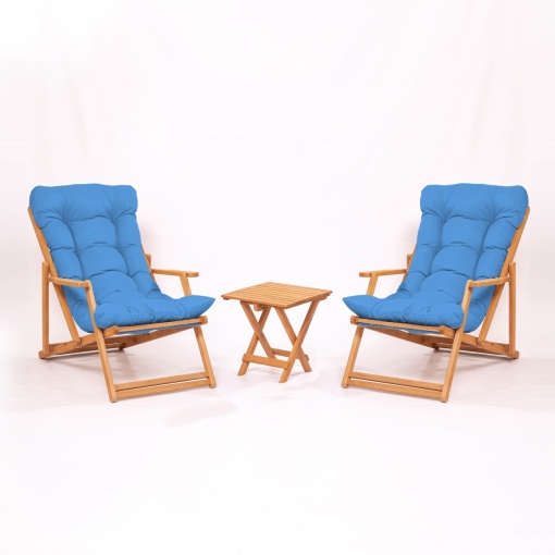 Set masa si scaune de gradina (3 piese) My007 Albastru 40x40x40 cm