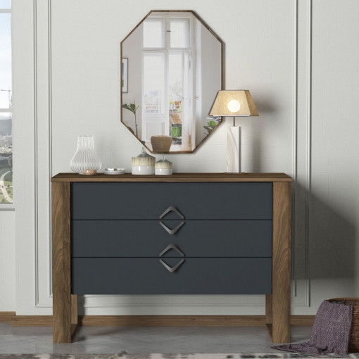 Comoda Model Bumerang, Nuc/Antracit, 110x44.8x76 cm