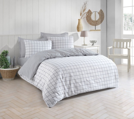 Lenjerie de pat dublu Model Artus Grey