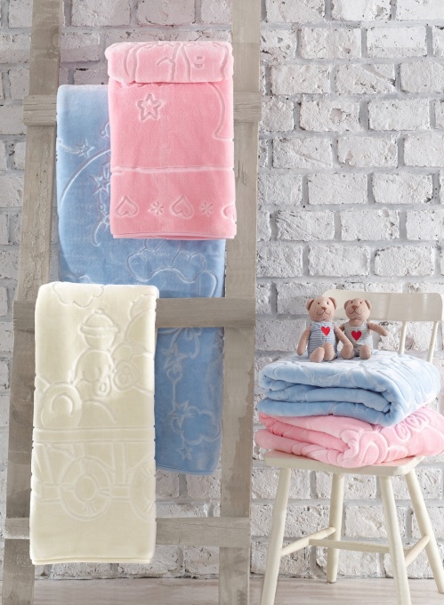 Patura Bebelusi Model Emboss Baby Ecru