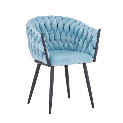 Scaun cu Brate Model Vivian, Albastru deschis, 61x55x80 cm