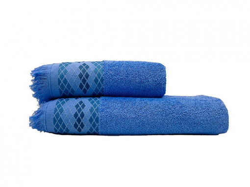 Set 2 Prosoape Route Albastru 50x100 si 70x140 cm (Bumbac 100%)