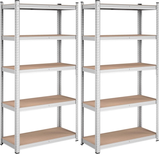 Set 2 Rafturi, Songmics, 5 rafturi, 180 x 90 x 40 cm, Silver, GLR040E02