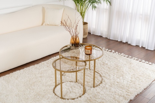 Set Masute de cafea Model Aurum 60, Auriu/Bronz