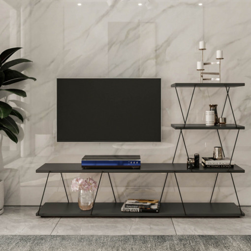 Comoda TV Salvador, Model Ilgaz, 150x93x30 cm, Antracit