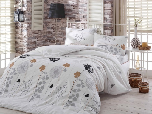 Lenjerie de pat 1 Persoana Model Atlantis White