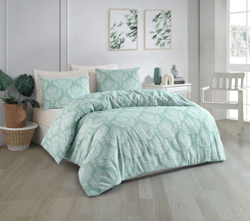 Lenjerie de pat dublu Model Post Water Green