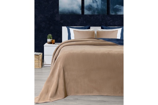 Patura pentru Pat 1 Persoana Model Twin Brown, Blue
