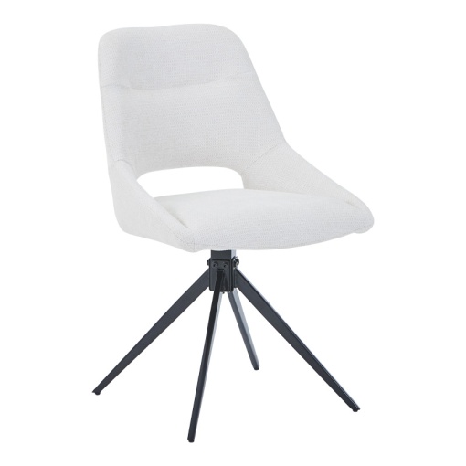 Scaun Model Luciano, Crem/Negru, 52.5x54x85 cm