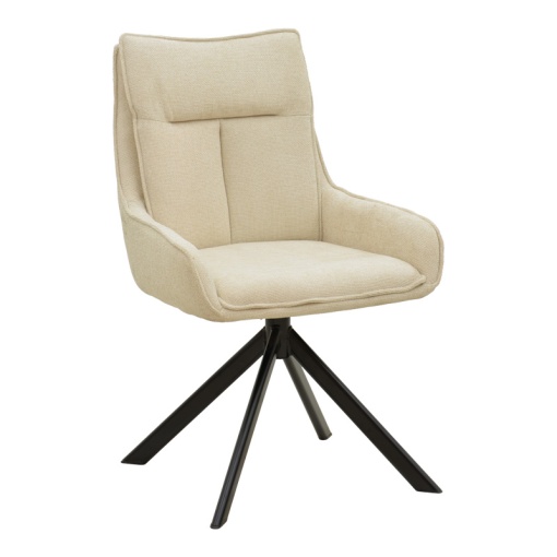 Scaun rotativ Model Konelian, Bej/Negru , 54x63x88 cm