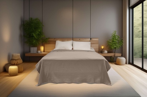 Cuvertura Pique pentru pat 1 Persoana Model Hasır Grey
