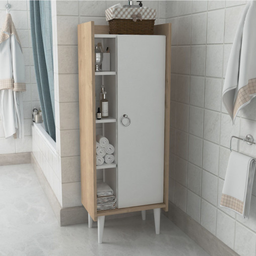 Dulap Pentru Baie LagomoodRuby Oak-Alb