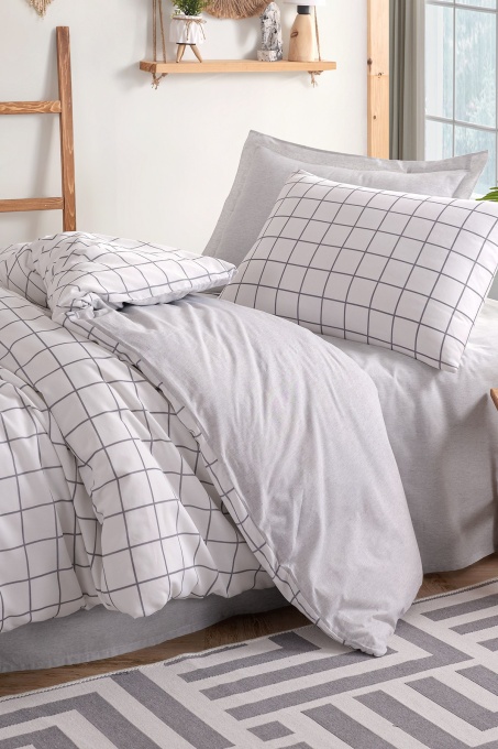 Lenjerie de pat 1 Persoana Model Artus Grey