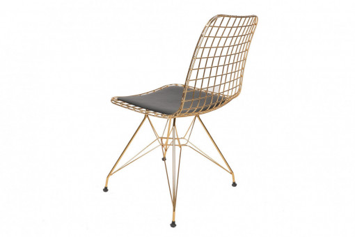Set 2 scaune Model Tivoli, Auriu/Gri , 46x42.5x81 cm
