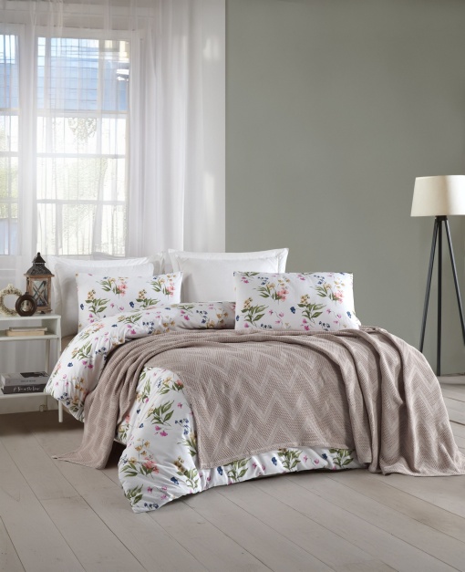 Set Cuvertura Pique Model Zigzag Mink