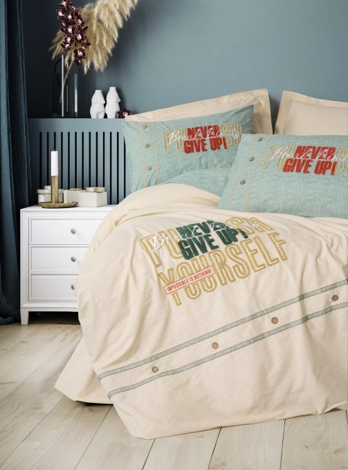 Lenjerie de pat 1 Persoana Model Forward Beige