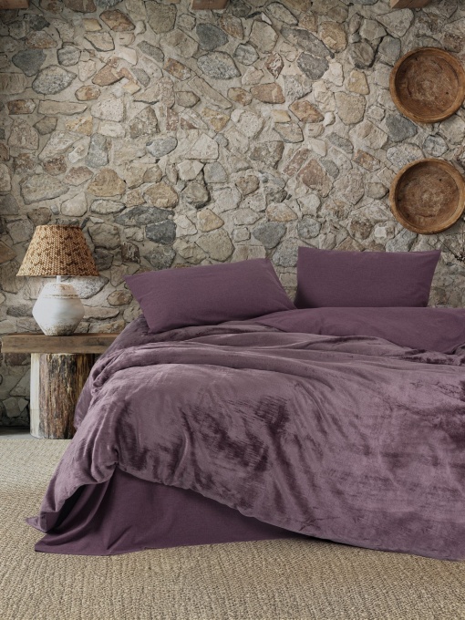 Lenjerie de pat dublu Model Flossy Plum