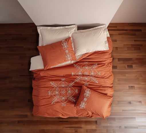 Lenjerie de pat dublu Model Tiva Beige