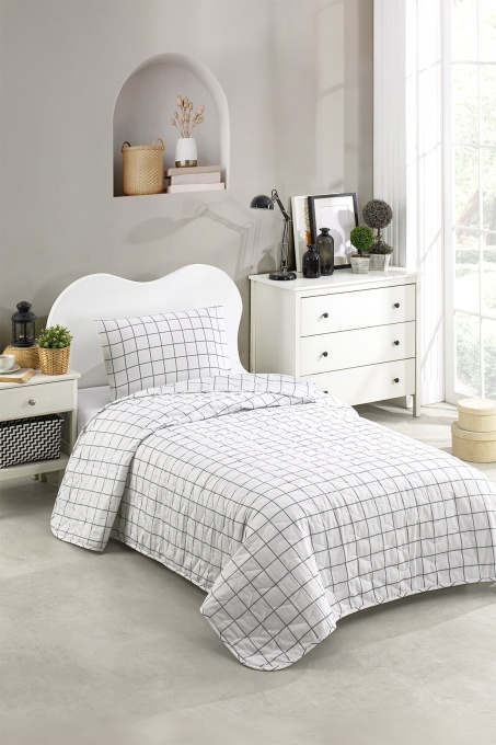 Set Cuvertura de pat 1 Persoana Model Artus Grey