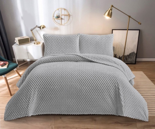 Set Cuvertura de pat 1 Persoana Model Dama Light Grey