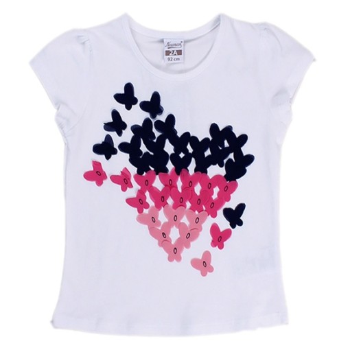 Tricou alb cu inimioare Newness
