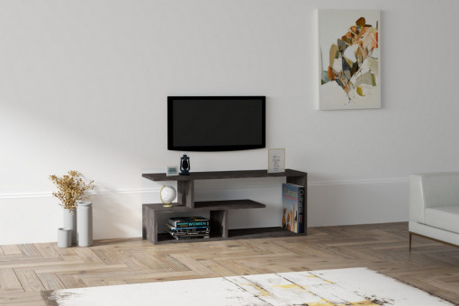 Comoda TV Salvador, Model Cafu, 100x40x29.6 cm, Negru