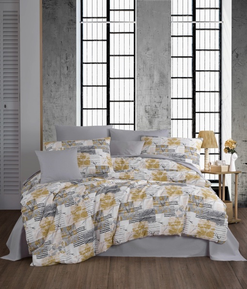 Lenjerie de pat 1 Persoana Model Serra Grey