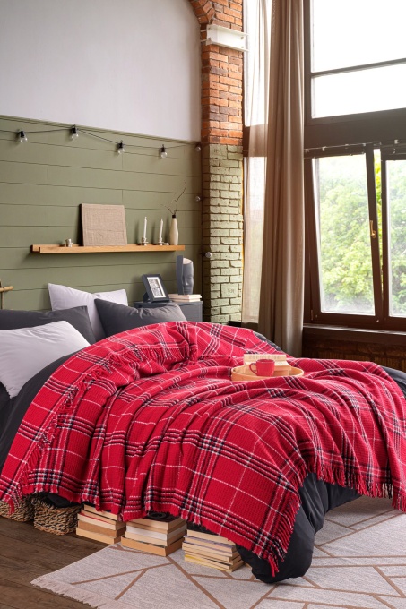 Patura pentru Pat Dublu Model Warm Soft Red