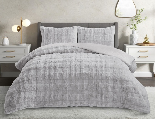 Set Cuvertura de pat 1 Persoana Model Rabbit Grey