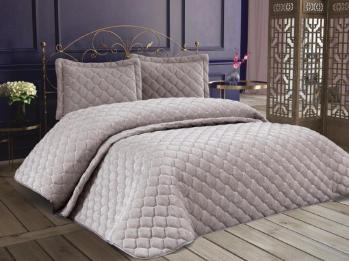 Set Cuvertura Pat Dublu Model Lima Grey