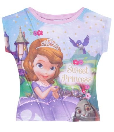 Tricou multicolor cu maneca scurta Sofia