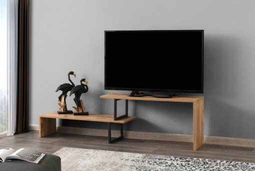 Comoda TV Salvador, Model Ovit, 153x44x30 cm, Pin
