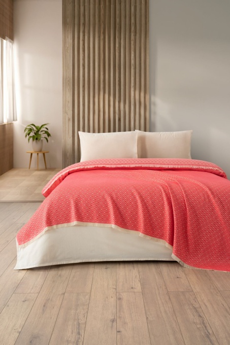 Cuvertura Pled pentru pat dublu Model Diamonds Vermilion