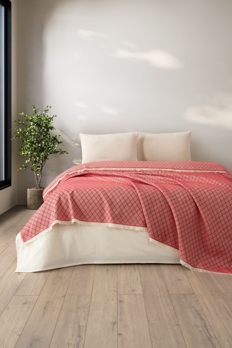 Cuvertura Pled pentru pat dublu Model Lapis Red