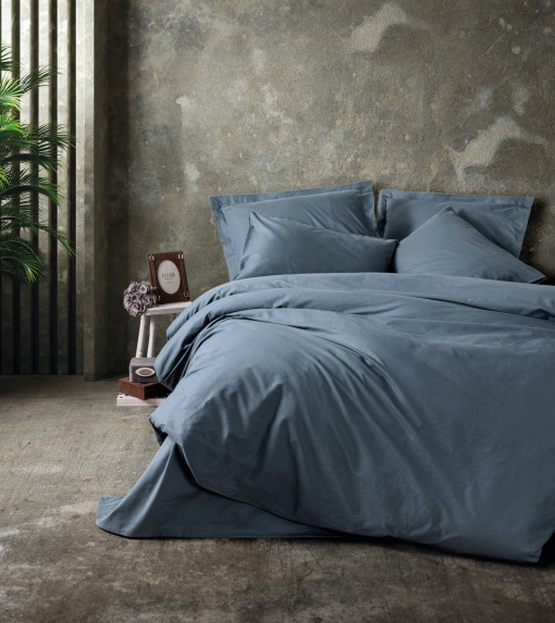 Lenjerie de pat 1 Persoana Model Plain Anthracite