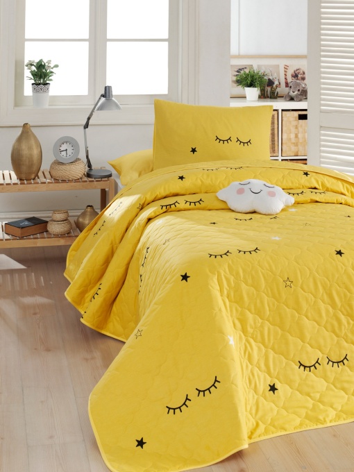Set Cuvertura de pat 1 Persoana Model Dide Yellow