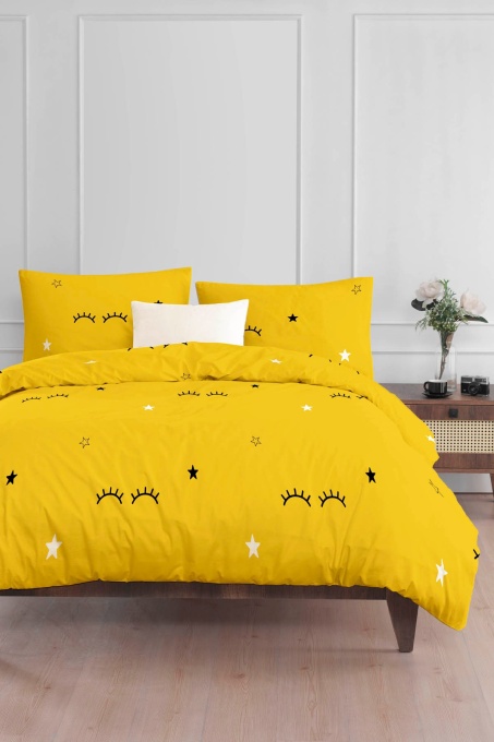 Lenjerie de pat 1 Persoana Model Dide Yellow